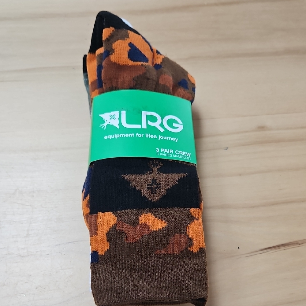 Lifted Research Group Crew LRG Socks 3 Pr NWT Camo, Hustle Trees Socks Outdoors